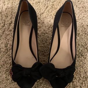 Tory Burch canvas open toe espadrilles